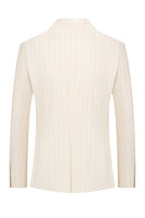 Laden Sie das Bild in den Galerie-Viewer, Weiße 3-Teiliger Eingekerbtes Nadelstreifen Einreihe Ballanzug für Männer