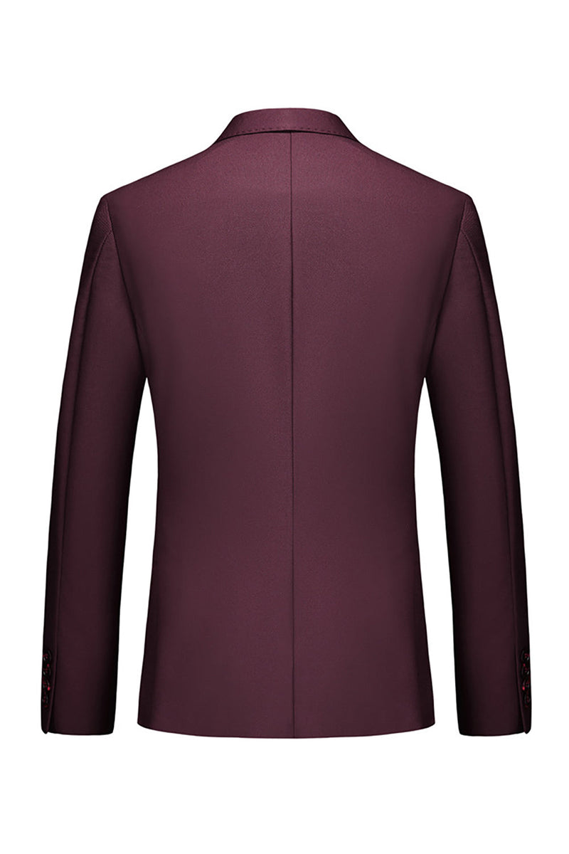 Laden Sie das Bild in den Galerie-Viewer, Schwarze Gekerbtes Revers 3-Teiliger mit zwei Knöpfen Herren Ballanzug