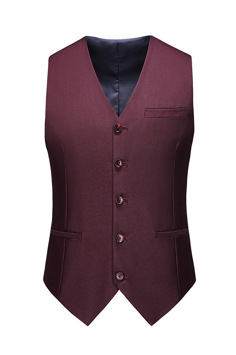 Laden Sie das Bild in den Galerie-Viewer, Schwarze Gekerbtes Revers 3-Teiliger mit zwei Knöpfen Herren Ballanzug