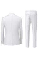 Laden Sie das Bild in den Galerie-Viewer, Schwarz 3-Teiliger Herrenanzug mit Spitzenrevers und einem Knopf