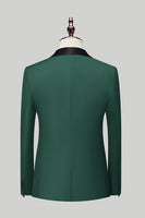 Laden Sie das Bild in den Galerie-Viewer, Schwarze 3-Teiliger Ein-Knopf Schal Revers Herrenanzug