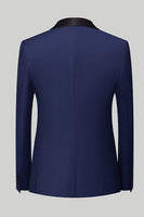 Laden Sie das Bild in den Galerie-Viewer, Schwarze 3-Teiliger Ein-Knopf Schal Revers Herrenanzug