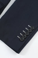 Laden Sie das Bild in den Galerie-Viewer, Marine 2-Teiliger Spitzenrevers Zweireihiger Herrenanzug