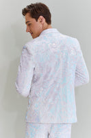 Laden Sie das Bild in den Galerie-Viewer, Weißer Schal Revers 2-Teiliger Ein-Knopf Abendanzug Für Herren