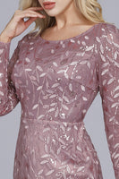 Laden Sie das Bild in den Galerie-Viewer, Meerjungfrau U-Boot-Ausschnitt Dusty Rose Mutter der Braut Kleid mit Applikationen