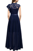 Laden Sie das Bild in den Galerie-Viewer, Schwarz Rüsche Boot-Ausschnitt Chiffon Abendkleider mit Schlitz