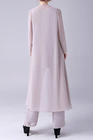 Laden Sie das Bild in den Galerie-Viewer, Apricot Lange Ärmel 3-teilige Mutter der Braut Hosenanzüge