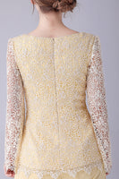 Laden Sie das Bild in den Galerie-Viewer, Narzisse lange Ärmel Spitze Top Mutter der Braut Hosenanzüge