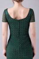 Laden Sie das Bild in den Galerie-Viewer, Dunkelgrünes Meerjungfrauen-Kleid mit quadratischem Ausschnitt und bodenlanger Mutter der Braut