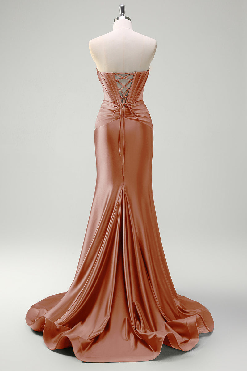 Laden Sie das Bild in den Galerie-Viewer, Glitzer Schwarzes Korsett Perlen Schätzchen Lange Abendkleid