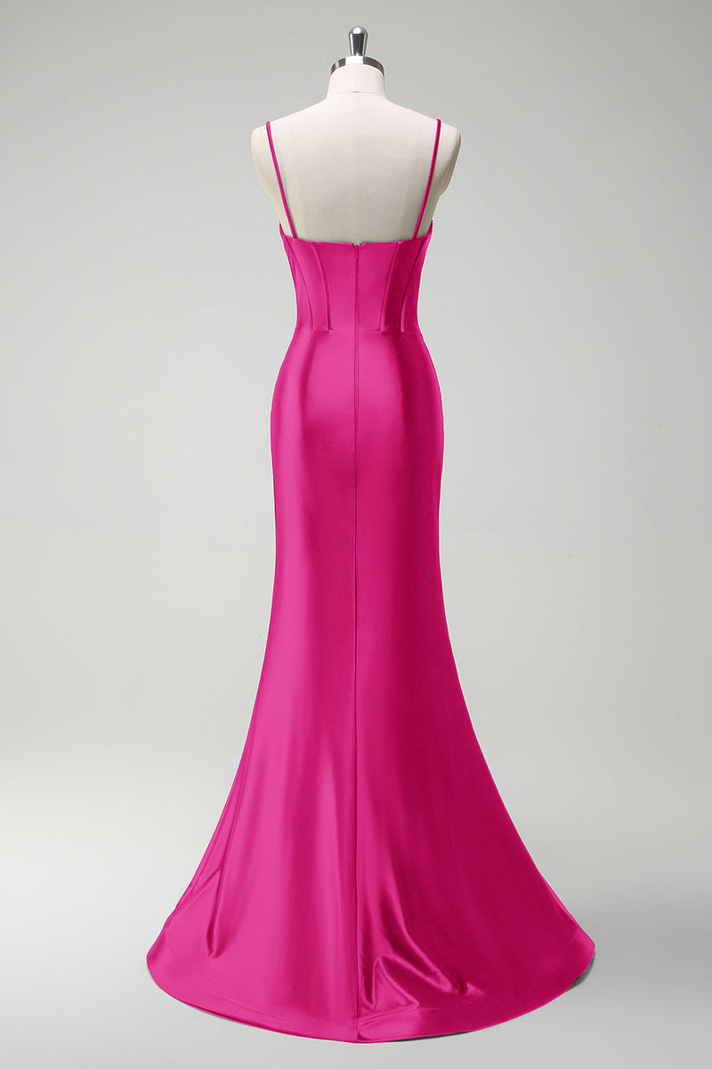 Laden Sie das Bild in den Galerie-Viewer, Glitzer Dunkelgrün Korsett Meerjungfrau Lange Satin Abendkleid