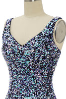 Laden Sie das Bild in den Galerie-Viewer, Schwarzes Pailletten-Cocktailkleid