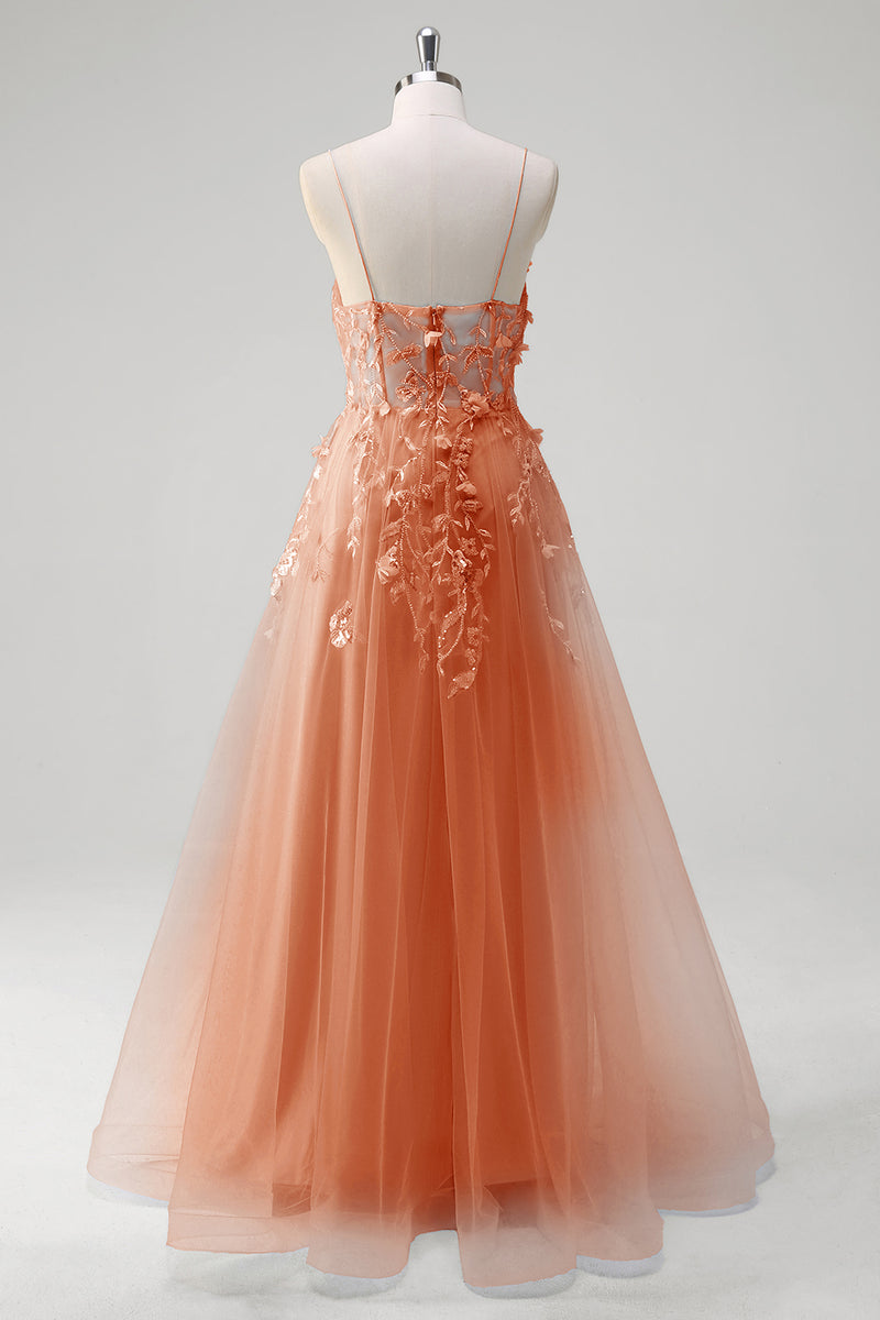 Laden Sie das Bild in den Galerie-Viewer, Blumen Blau A Linie Korsett Lange Abendkleid mit Applikationen