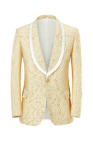 Laden Sie das Bild in den Galerie-Viewer, Hellrosa Schal Ein-Knopf Revers Jacquard 2-Teiliger Herren Ballanzug