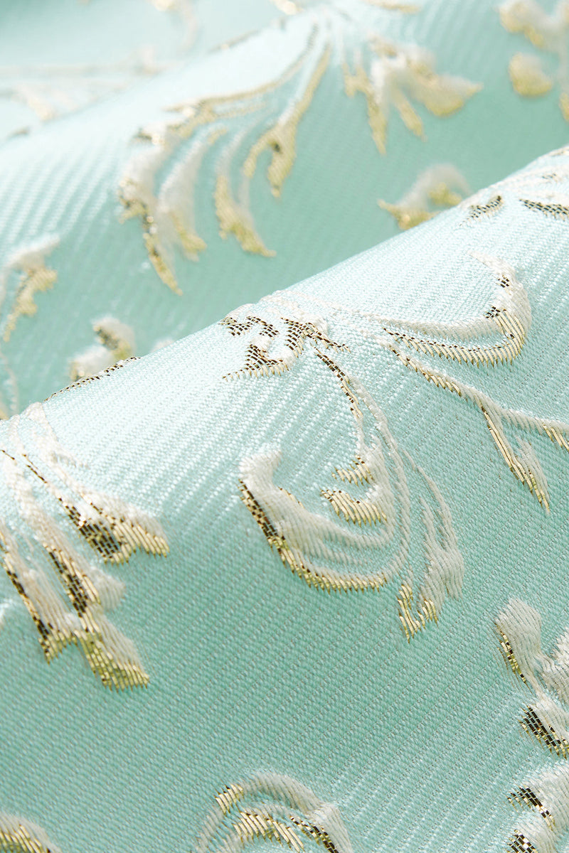 Laden Sie das Bild in den Galerie-Viewer, 2-Teiliger Mint Schal Revers Ein Knopf Jacquard Herren Ballanzug