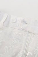 Laden Sie das Bild in den Galerie-Viewer, 2-Teiliger Weißer Schal Revers Jacquard Abschlussballanzug