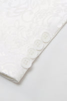 Laden Sie das Bild in den Galerie-Viewer, 2-Teiliger Weißer Schal Revers Jacquard Abschlussballanzug