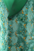 Laden Sie das Bild in den Galerie-Viewer, Grüner Spitzenrevers 3-Teiliger Jacquard Herrenanzug mit einem Knopf