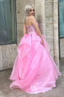 Laden Sie das Bild in den Galerie-Viewer, Glitter Schwarz Herzhals Langes Abendkleider mit Perlen