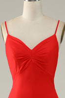 Laden Sie das Bild in den Galerie-Viewer, Rotes Meerjungfrau Langes Abendkleider Mit Schlitz