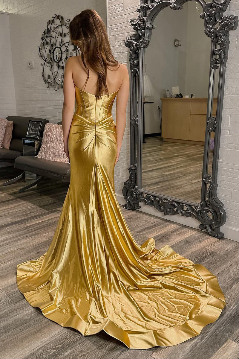 Laden Sie das Bild in den Galerie-Viewer, Fuchsia Meerjungfrau Schatz Langes Abendkleid mit Schlitz