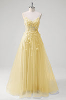 Laden Sie das Bild in den Galerie-Viewer, Blumen Blau A Linie Korsett Lange Abendkleid mit Applikationen