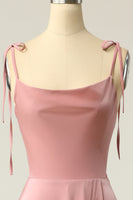 Laden Sie das Bild in den Galerie-Viewer, A-Linie Hellgrünes Spaghettiträger Langes Ballkleid mit Schlitz