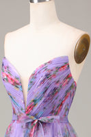 Laden Sie das Bild in den Galerie-Viewer, Lila Herzausschnitt A-Linie Ballkleid