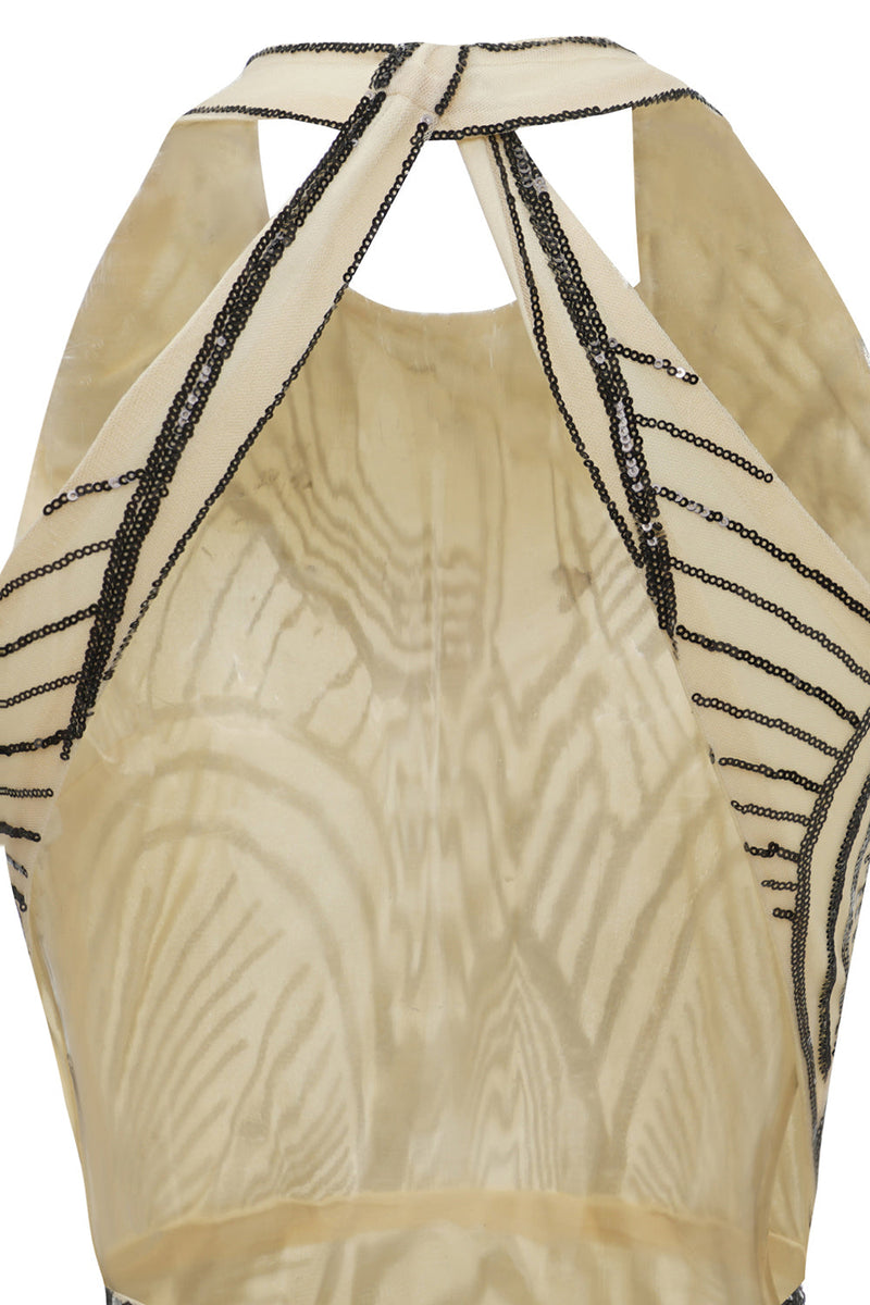 Laden Sie das Bild in den Galerie-Viewer, Jewel Black Blush Partykleid aus den 1920er Jahren mit Rückenschutz