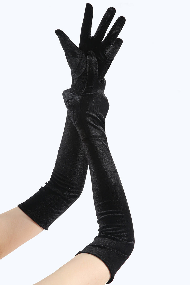 Laden Sie das Bild in den Galerie-Viewer, Schwarze Partyhandschuhe aus den 1920er Jahren