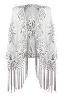 Laden Sie das Bild in den Galerie-Viewer, Fransen Pailletten 1920er Jahre Cape