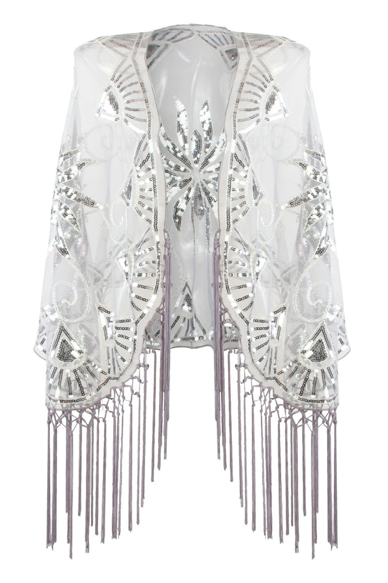 Laden Sie das Bild in den Galerie-Viewer, Fransen Pailletten 1920er Jahre Cape