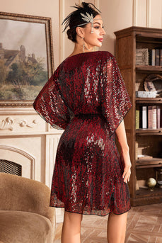 Rotes Glitzerndes 1920er Jahre Kleid mit Pailletten