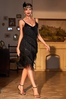Laden Sie das Bild in den Galerie-Viewer, Rotes Roaring 20s Gatsby Flapper Kleid mit Fransen