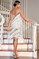 Laden Sie das Bild in den Galerie-Viewer, Rotes Roaring 20s Gatsby Flapper Kleid mit Fransen