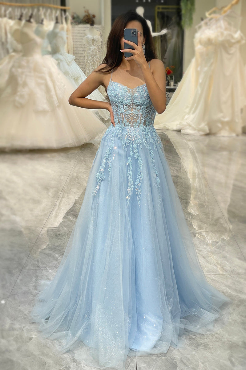 Erstaunlich Ballkleid Blau Lang Bilder