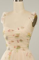 Laden Sie das Bild in den Galerie-Viewer, Champagner Schulterfreies Cocktailkleider mit Stickerei