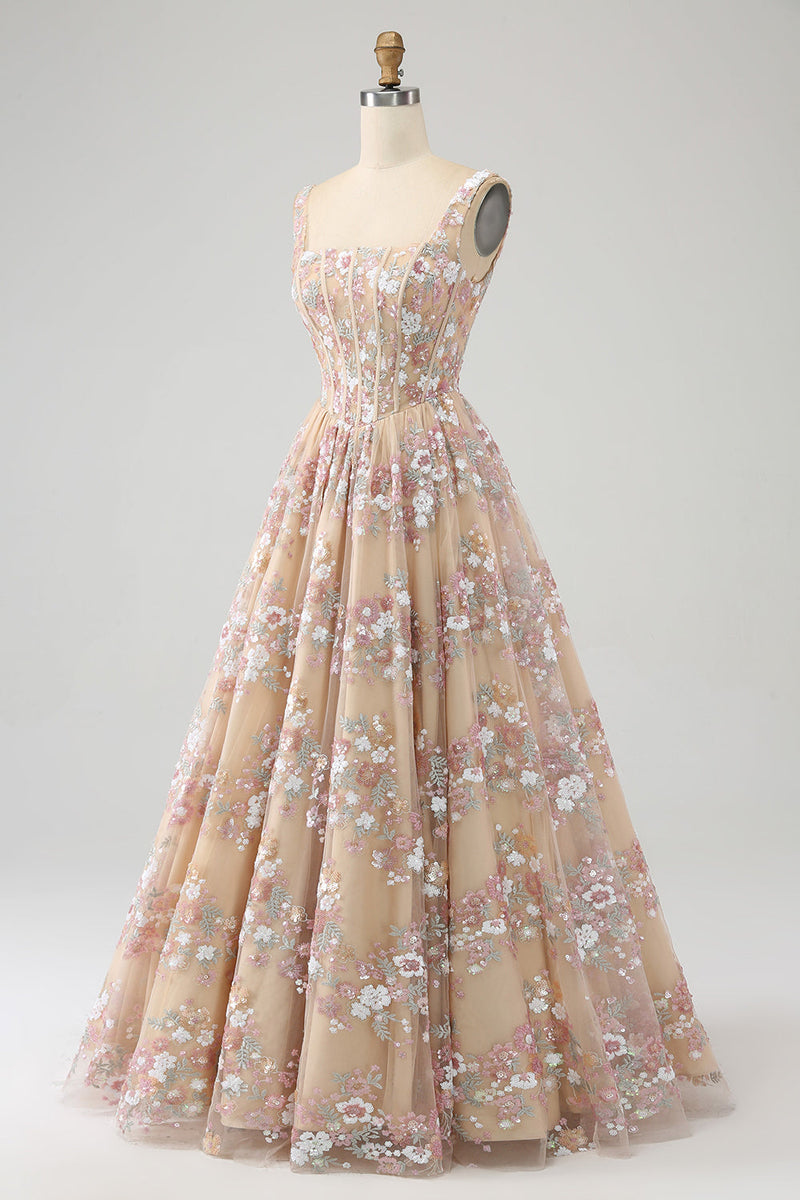 Damen Korsettkleid Mit Blumenmuster