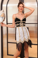 Laden Sie das Bild in den Galerie-Viewer, Weiße Paillettenfransen passendes Cocktailkleider