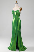 Laden Sie das Bild in den Galerie-Viewer, Glitzerndes, pinkfarbenes Meerjungfrauen-Kleid für den Abschlussball mit Schlitz