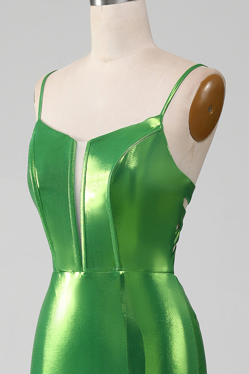 Laden Sie das Bild in den Galerie-Viewer, Glitzerndes, pinkfarbenes Meerjungfrauen-Kleid für den Abschlussball mit Schlitz