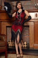 Laden Sie das Bild in den Galerie-Viewer, Royal Blue Glitter Fransen Gatsby 1920er Jahre Flapper Kleid