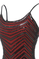 Laden Sie das Bild in den Galerie-Viewer, Schwarze rote Spaghettiträger Kleid der 1920er Jahre