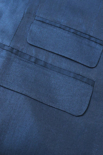 Blauer 2-Teiliger Zweireihiger Herrenanzug mit Spitzrevers