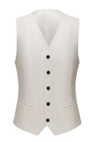Laden Sie das Bild in den Galerie-Viewer, Weißer Schalrevers Ein-Knopf 3-Teiliger Herrenanzug