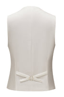 Laden Sie das Bild in den Galerie-Viewer, Weißer Schalrevers Ein-Knopf 3-Teiliger Herrenanzug