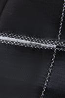 Laden Sie das Bild in den Galerie-Viewer, Dunkelblauer Ein-Knopf Jacquard 2-Teiliger Schal Revers Herrenanzug