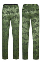 Laden Sie das Bild in den Galerie-Viewer, Armeegrün Gipfel Revers 2-Teiliger Zweireihe Herren Ballanzug mit Muster