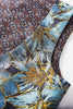 Laden Sie das Bild in den Galerie-Viewer, Grau Blau Schal Revers Jacquard Ein-Knopf 2-Teiliger Abendanzug