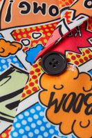 Laden Sie das Bild in den Galerie-Viewer, Orange 2-Teiliger Ein-Knopf mit gekerbtem Revers und Graffiti Smokinganzug